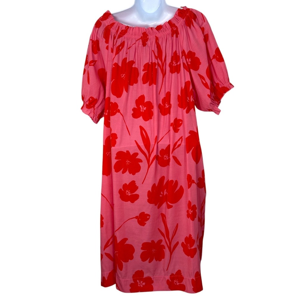 Mersea Ibiza Floral Dress Sz XL Pink Red Coastal Cottage Boho Romantic Resort - Picture 4 of 8